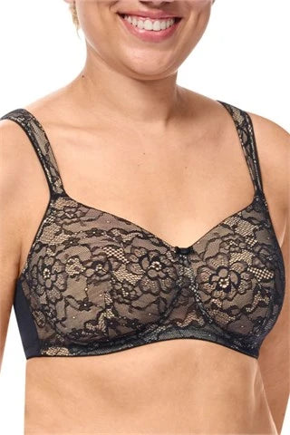 Camilla Wire-Free Padded Bra - Black / Sand