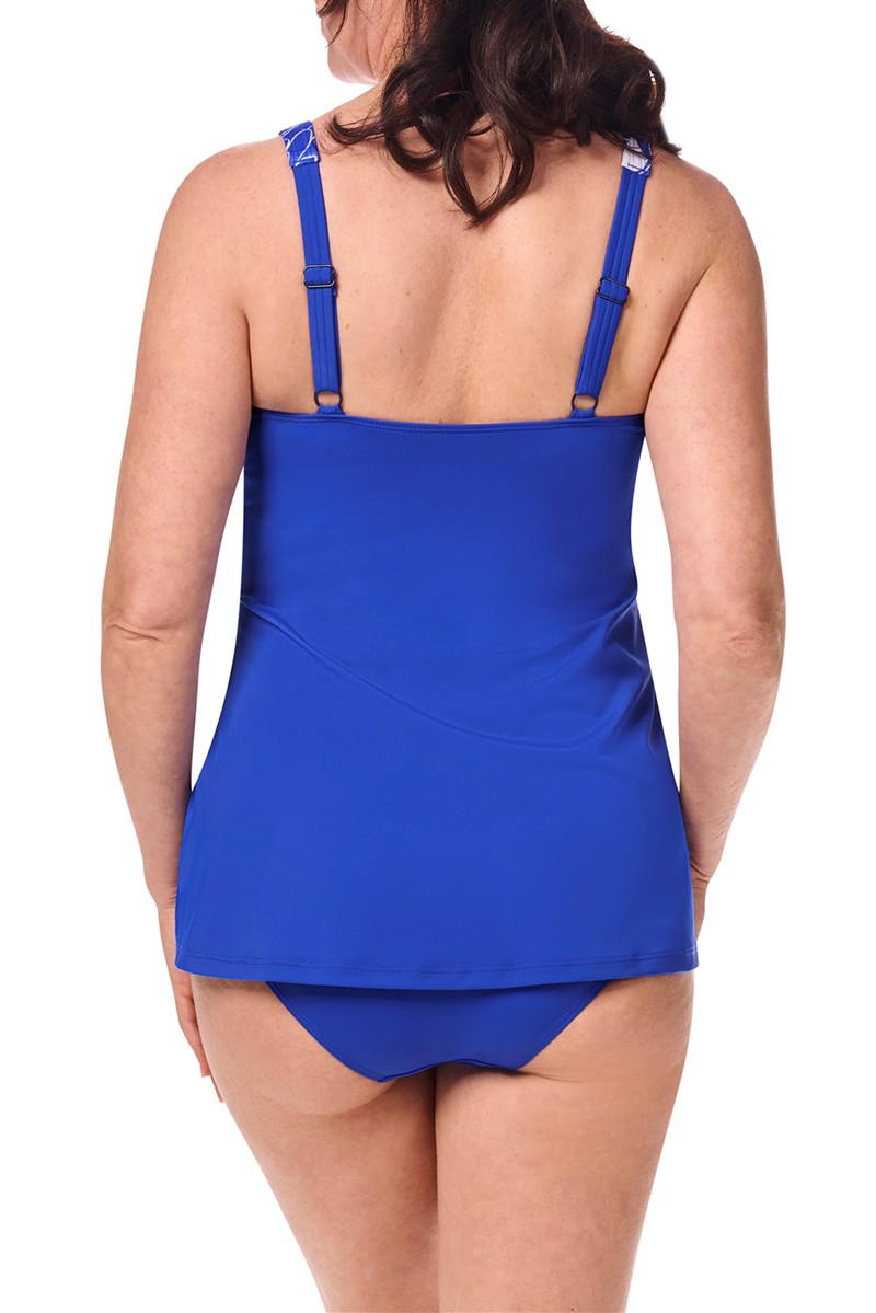 Azores Sarong #71758- royal blue / white