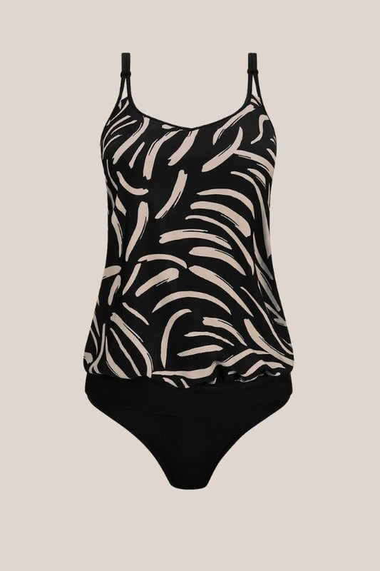 Turin Blouson Top - black/quartz sand #71794