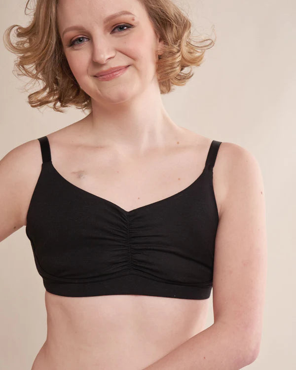 AnaOno Women's Monica Pocketed Post-Surgery Recovery Full Coverage Bra  Black - XX Large
