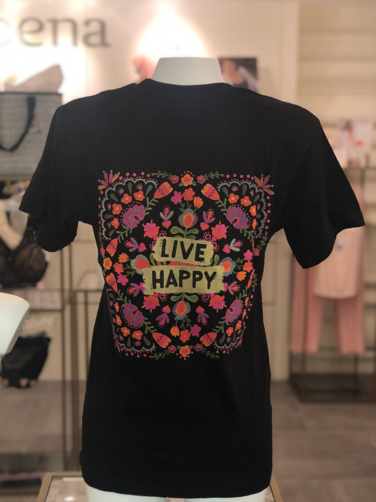 Natural Life Comfy Tee- Live Happy – The Pink Boutique