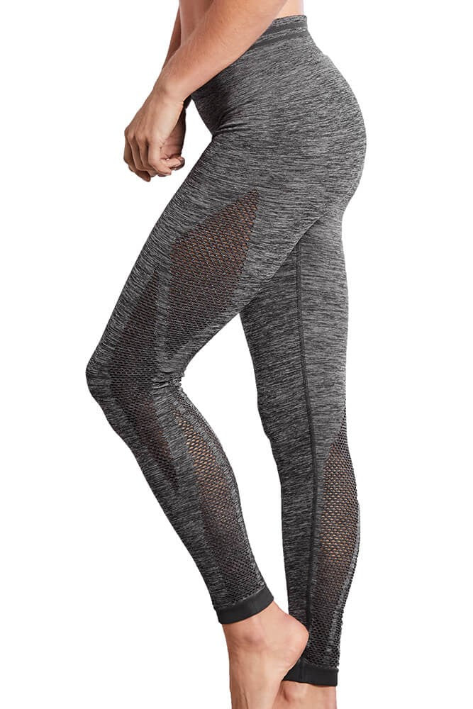 Seamless Melange Sports Tights - Grey Melange #44582 – The Pink