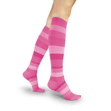 Sigvaris Microfiber Shades 15-20mmHg Compression Socks Pink Stripes