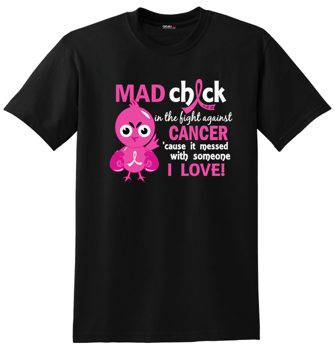 "Mad Chick" Unisex T-Shirt - Black w/ Pink
